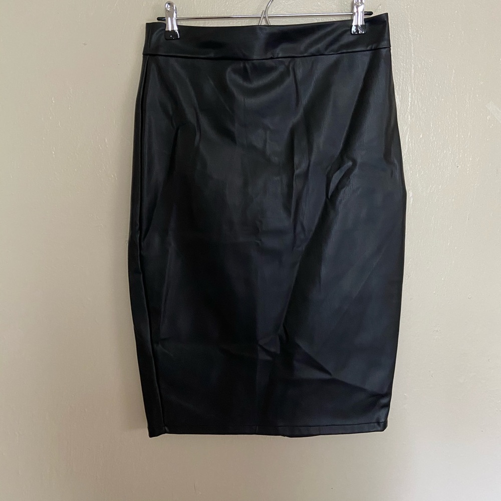 Universal Standard Pleather skirt. 8